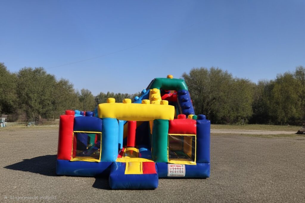 Lego – hoppeborg til leje, leveret og sat op